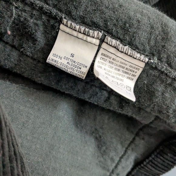 ❤️Liz Claiborne oversized black corduroy barn jacket chore coat size Small - Picture 5 of 11